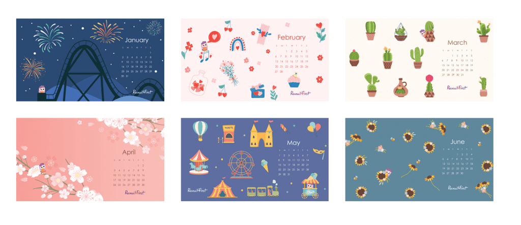 2022 Ruby Calendar Wallpaper